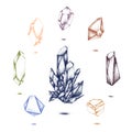 Vector crystal icon, diamond illustration with tattoo effect