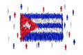 Vector Cuba state flag formed by crowd of cartoon people