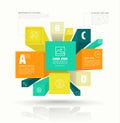 Vector cube box for business concepts with icons.