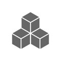 Vector cube icon. Icon for websites and applications