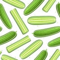 Vector Cucumber Seamless Pattern