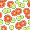 Vector Cucumber and Tomato seamless pattern