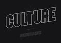 Vector culture bold font Royalty Free Stock Photo