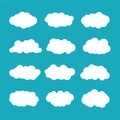 Vector cumulus clouds set in flat style