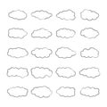 Vector cumulus clouds set in outline style