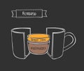 Vector cup of Romano coffee.