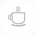 Vector cup of tea or coffee icon drawn by single line Royalty Free Stock Photo