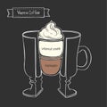 Vector cup of Vienna coffee. Infographic cup in a cut Royalty Free Stock Photo