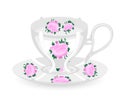 White ceramic cup with saucer. Cup for tea. Vector