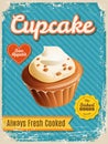 Vector Cupcake poster in vintage style with typography elements Royalty Free Stock Photo