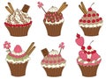 Vector Cupcakes Set, Cupcake Clipart Royalty Free Stock Photo