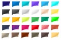 Vector curled corner of paper variety of colors mock up