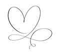 Vector curly heart and forever love sign. Infinity romantic symbol linked, join, passion and wedding. Template for card Royalty Free Stock Photo