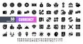 Vector of 50 Currency FInancial Balck Solid Glyph Icon Set. 48x48 Pixel Perfect