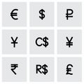 Vector Currency symbol icon set