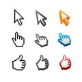 Vector cursors set. Arrow, hand Royalty Free Stock Photo