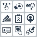 Customer testimonials icon set