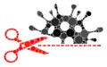 Vector Cut coronavirus Composition of Dots Royalty Free Stock Photo