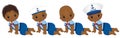 Vector Cute African American Baby Boys Dressed in Nautical style Royalty Free Stock Photo