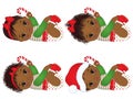 Vector Cute African American Baby Girl s Wearing Christmas Clothes Royalty Free Stock Photo
