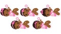 Vector Cute African American Baby Girls with Various Hairstyles