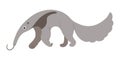 Vector cute anteater. Stock illustration of anteater in cartoon style