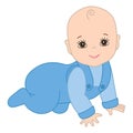 Vector Cute Baby Boy Crawling Royalty Free Stock Photo