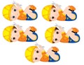 Vector Cute Baby Boys Dressed as Little Builders with Wrenches