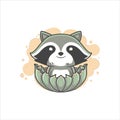 vector cute baby raccoon cartoon Royalty Free Stock Photo