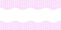 Vector cute background, frame of pink small hearts. Horizontal top and bottom edging, border, decoration Royalty Free Stock Photo