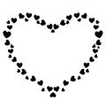 Vector cute black heart shaped frame for valentines, love romance design Royalty Free Stock Photo