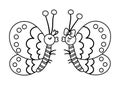 Vector cute black and white butterflies pair. Loving couple illustration. Love relationship or family concept. Romantic insects