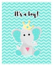 Vector  of a cute blue baby elephant Royalty Free Stock Photo