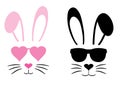 Vector cute bunnies, bunnies in sunglasses.