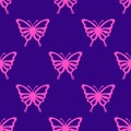 Vector cute butterfly seamless repeat pattern design background. Trendy colorful butterflies silhouettes for fashion, cover, Royalty Free Stock Photo