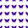 Vector cute butterfly seamless repeat pattern design background. Trendy colorful butterflies silhouettes for fashion, cover, Royalty Free Stock Photo