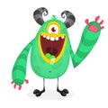 Vector cute caroon alien. Halloween monster character.