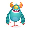 Vector cute caroon alien. Halloween monster character