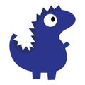 A Vector Cute Cartoon Blue Dinosaur Isolated