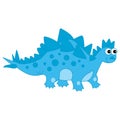 Vector Cute Cartoon Dinosaur with Spines. Dinosaur Vector Illustration