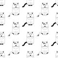 Vector Cute Cartoon Cat repeat Seamless Pattern And Background
