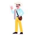 Vector Cute Cartoon Colombian Man Illustration Isolated