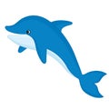 Vector Cute Cartoon Dolphin. Dolphin Vector Illustration