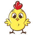 vector cute cartoon illustration of adorable standing chick character Royalty Free Stock Photo