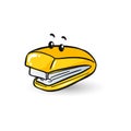 Vector cute cartoon illustration - hand drawn school or office equipment icon - stapler. School or office stationery for Royalty Free Stock Photo