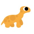 A Vector Cute Cartoon Orange Dinosaur Isolated