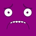 A Vector Cute Cartoon Purple Sad Face