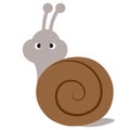 Vector Cute Cartoon Snail. Snail Vector Illustration. Royalty Free Stock Photo