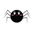 Vector Cute Cartoon Spider  On White Background Royalty Free Stock Photo