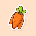 vector cute cartoon of three carrots isolated